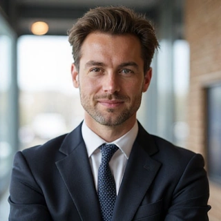 Portrait of Michał Woźniak, a dynamic man, symbolizing a marketing director.