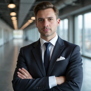 Portrait of Jan Nowak, a confident man in business casual, symbolizing a CEO overseeing operations.